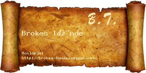 Brokes Tünde névjegykártya